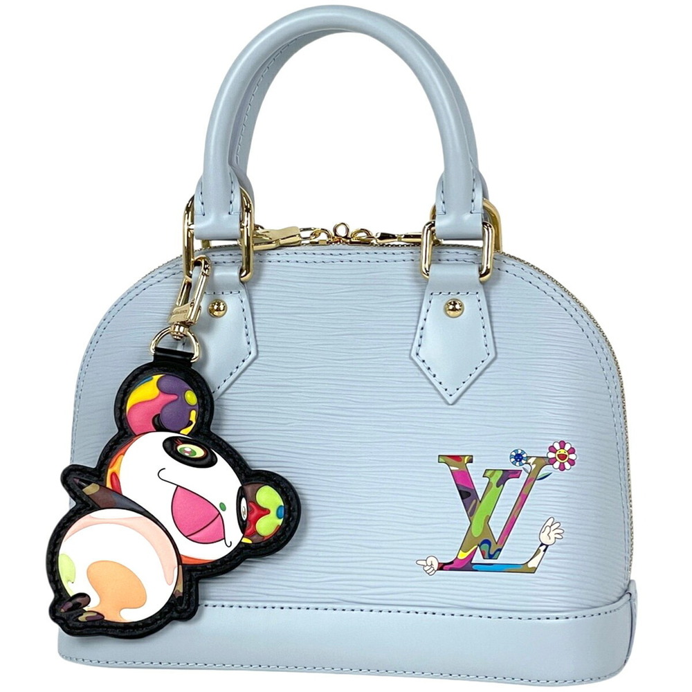 Louis Vuitton Alma Takashi Murakami Collaboration Shoulder Bag Epi Leather Blue